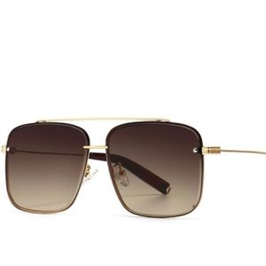 Retro aviator sunglasses with gradient fade
